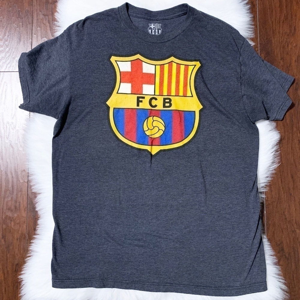 FC Barcelona Soccer Football Men's Gray T-Shirt